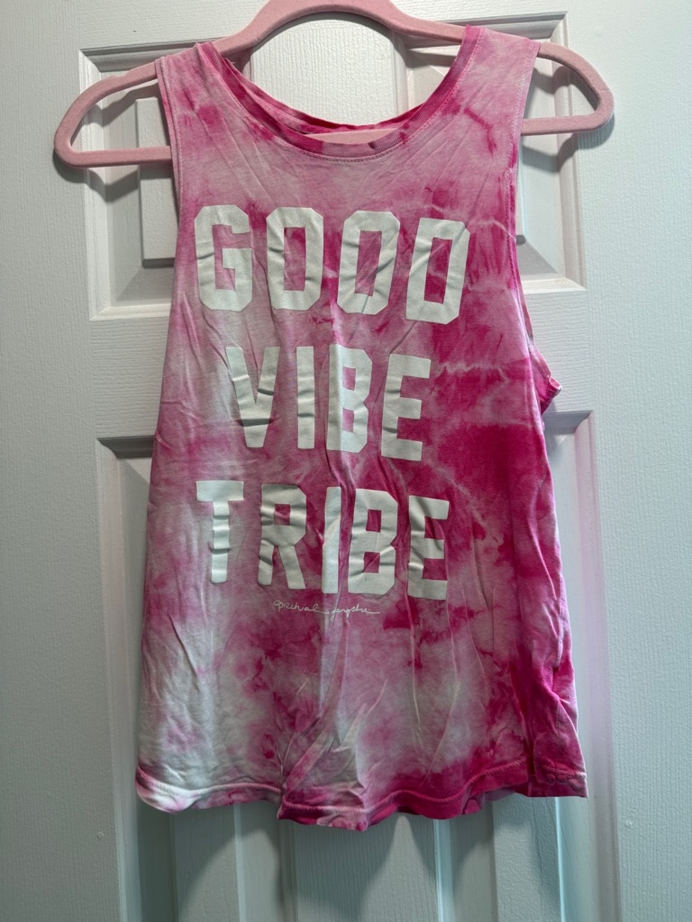 Spiritual Gangster Good Vibe Tribe Pink Tank Sz XS